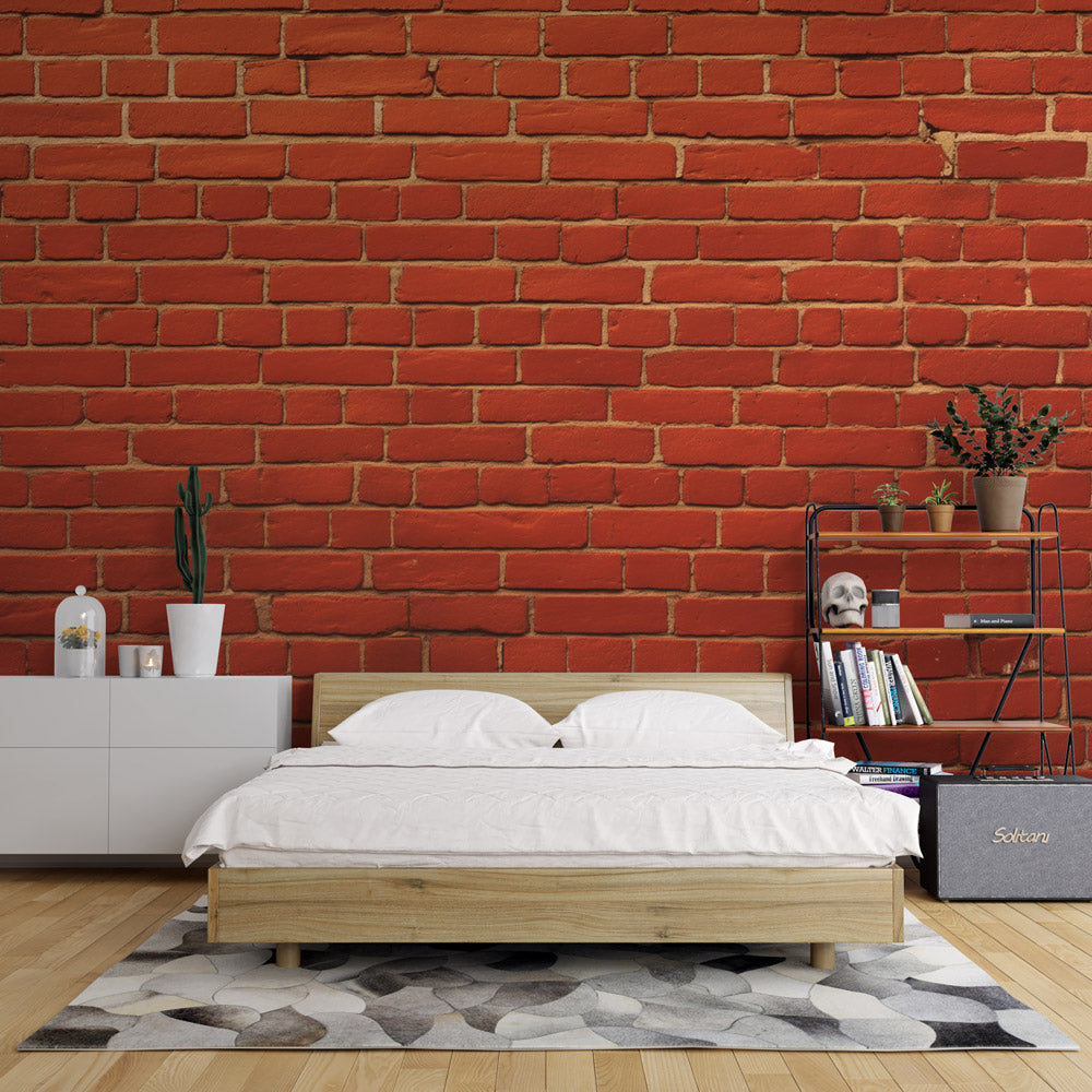 Red brick mural wallpaper