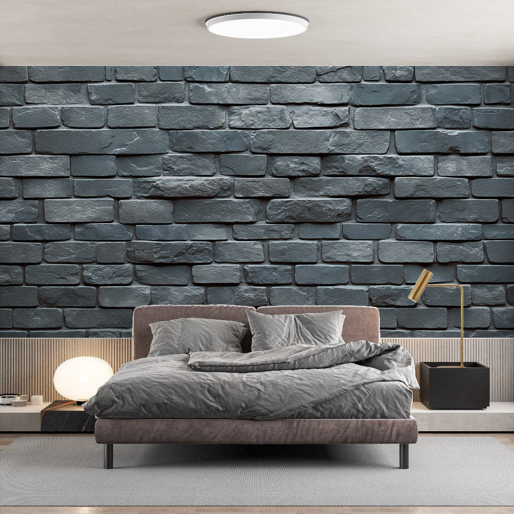 Papier Peint Mural 3D Stone River 1049NA – Impression Murale Style Pierre Et Rivière