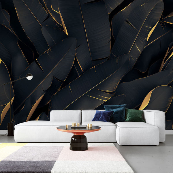 Black and Gold Mural Wallpaper