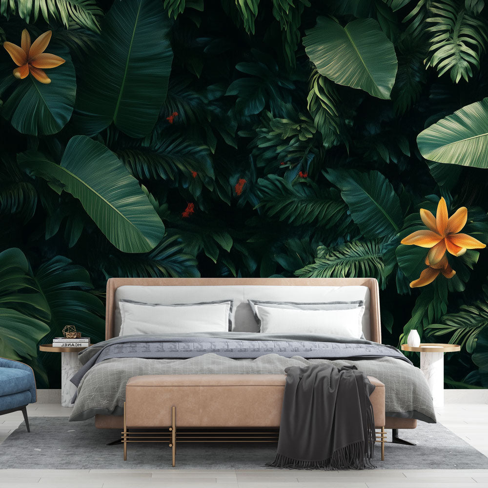 green jungle mural wallpaper