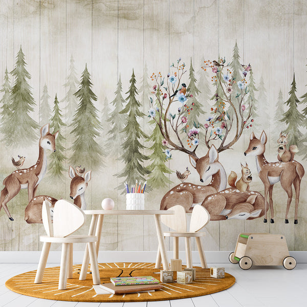 Deer Mural Wallpaper