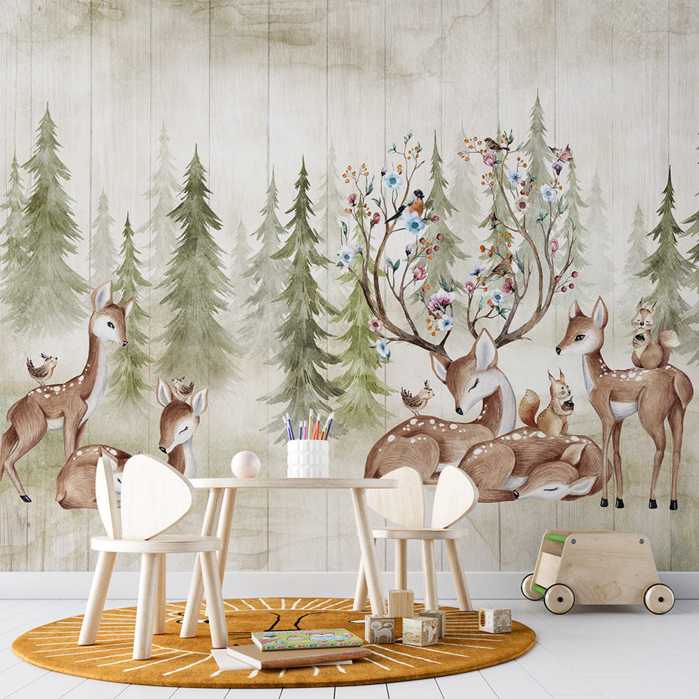 Tropical Foliage Mural Wallpaper | Modern Green and Yellow Leaves main image 0