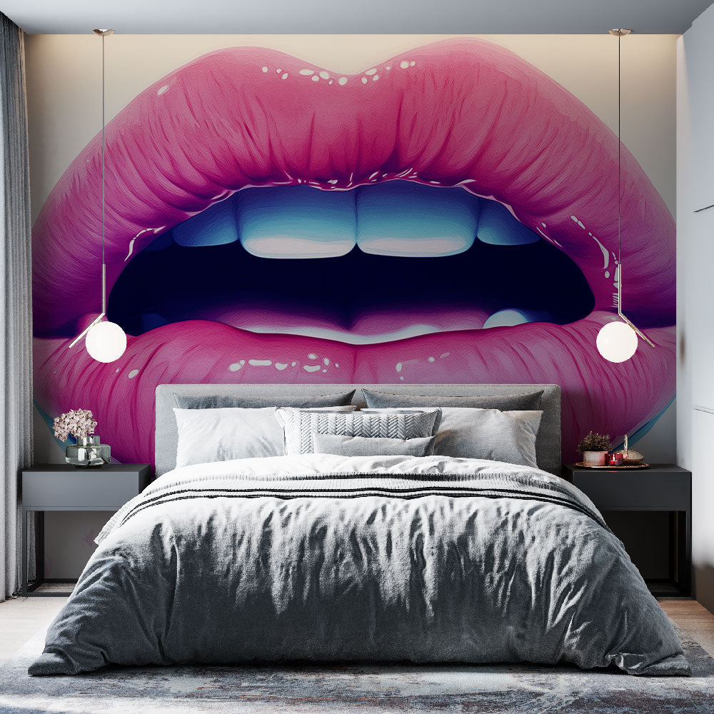 Lips mural wallpaper