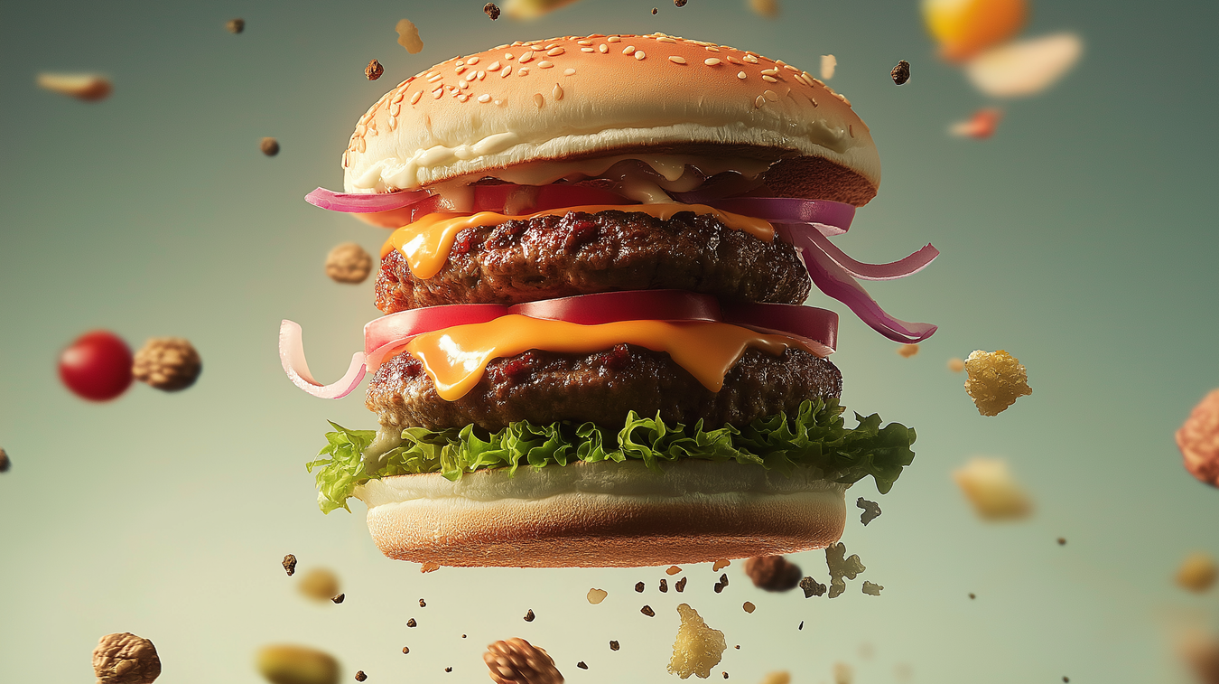 Burger mural wallpaper