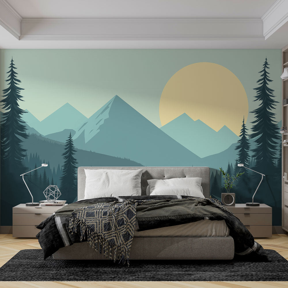Camping mural wallpaper