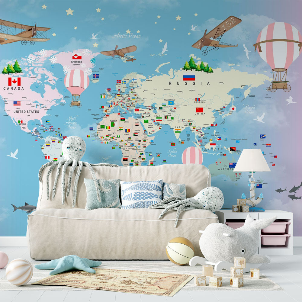 Boy's bedroom mural wallpaper