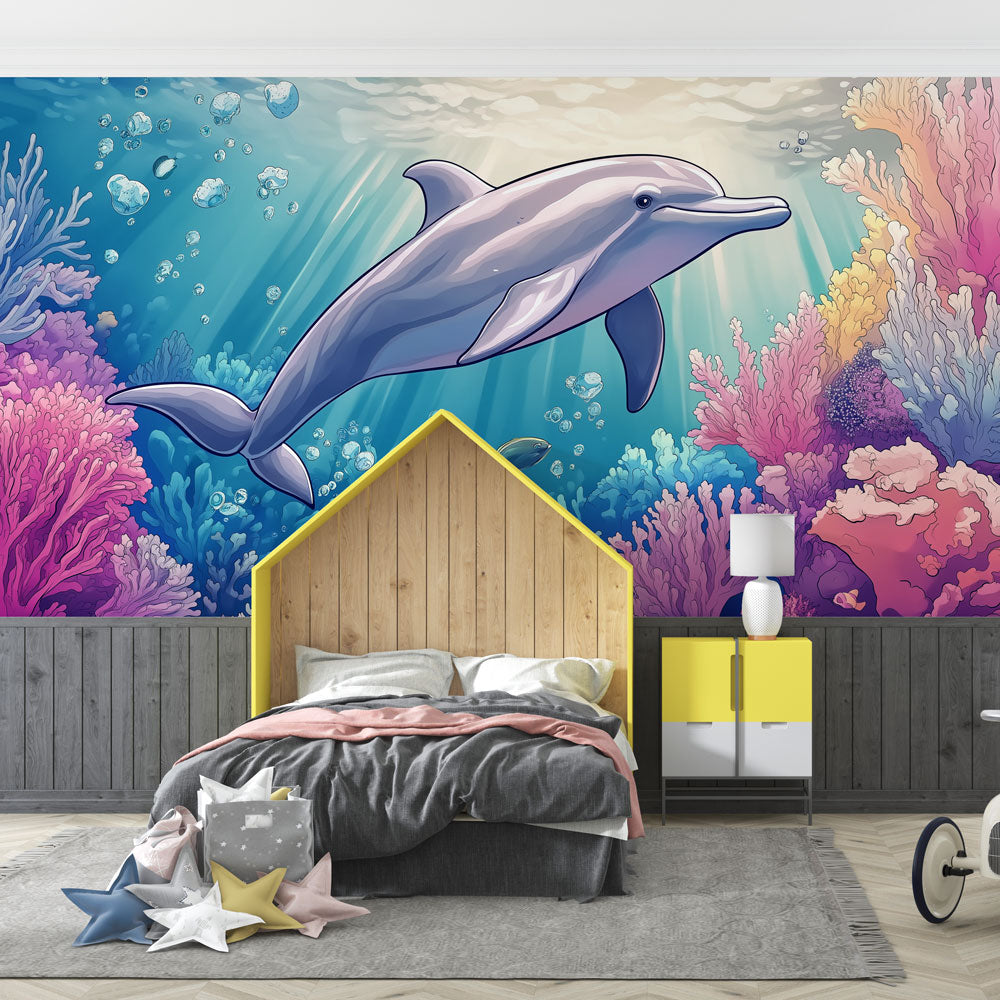 Dolphin mural wallpaper