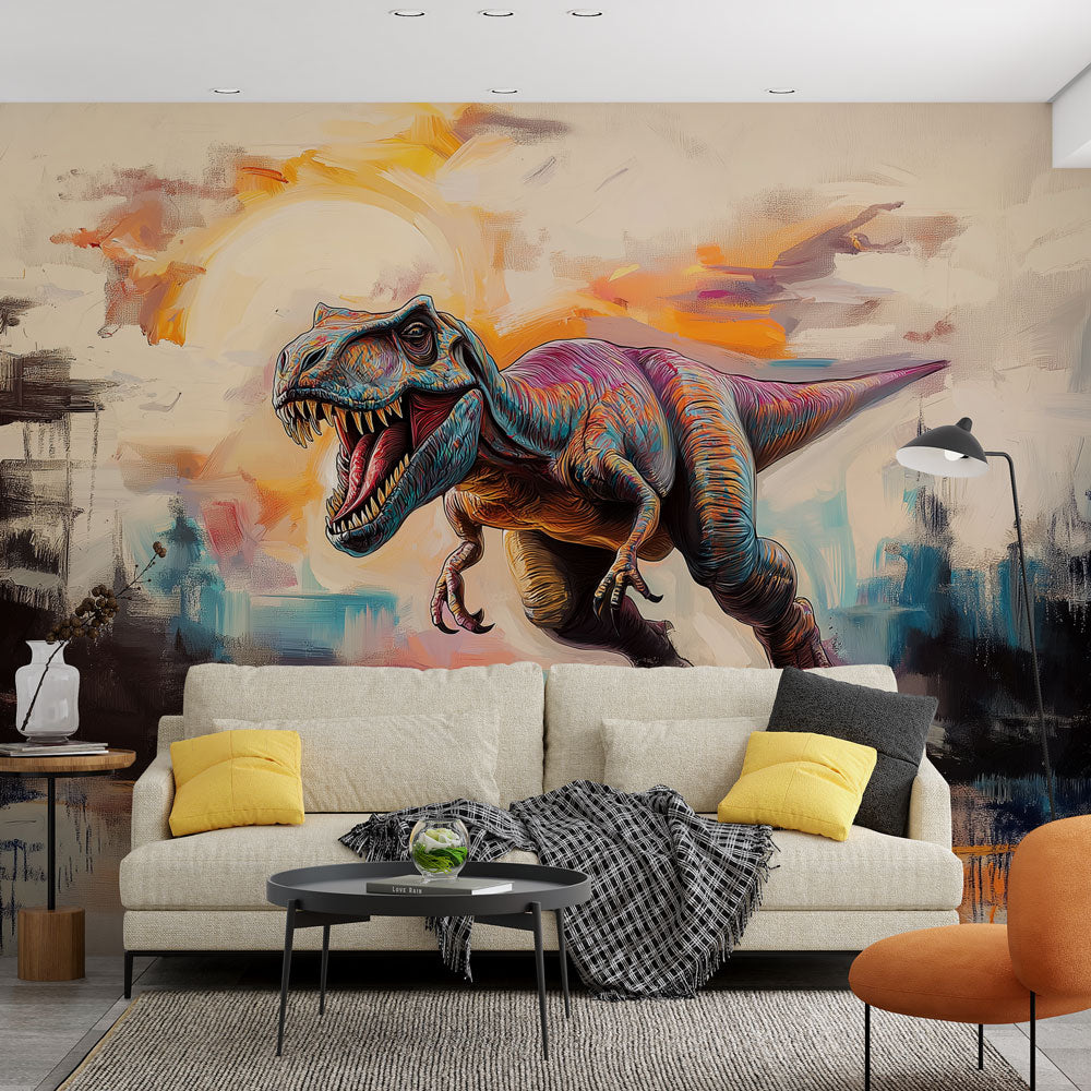 XLMING 3D Dinosaur Wallpaper Custom Murals Jurassic Park Photo Wallpaper Kids Boys Bedroom Art Decor Wallpaper 3D Wallpaper Paste Living Room The Wall For Bedroom Mural Border-150cm×105cm - View #3