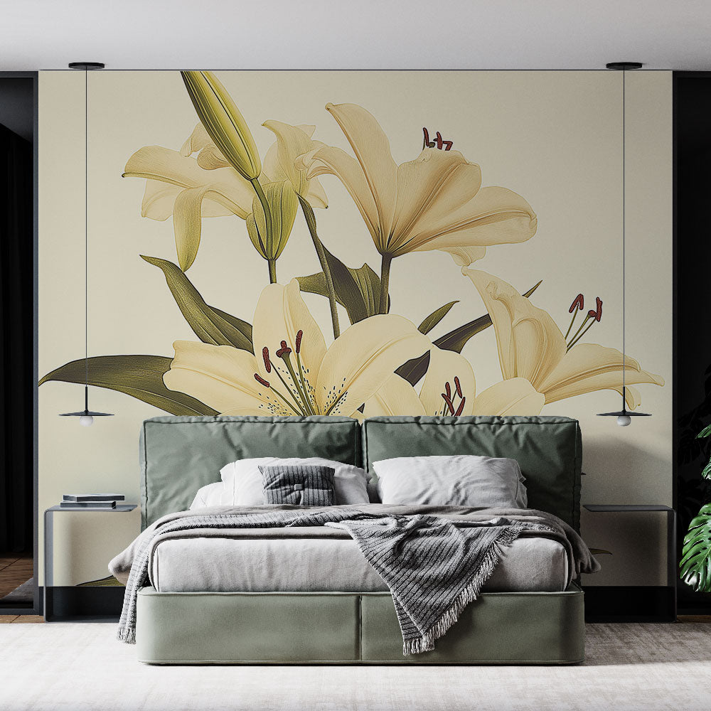 Lily flower mural wallpaper
