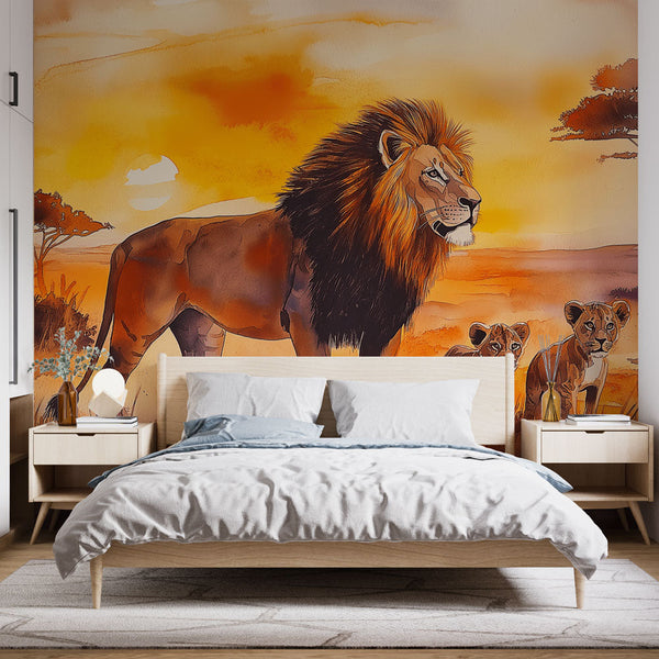 Lion Mural Wallpaper