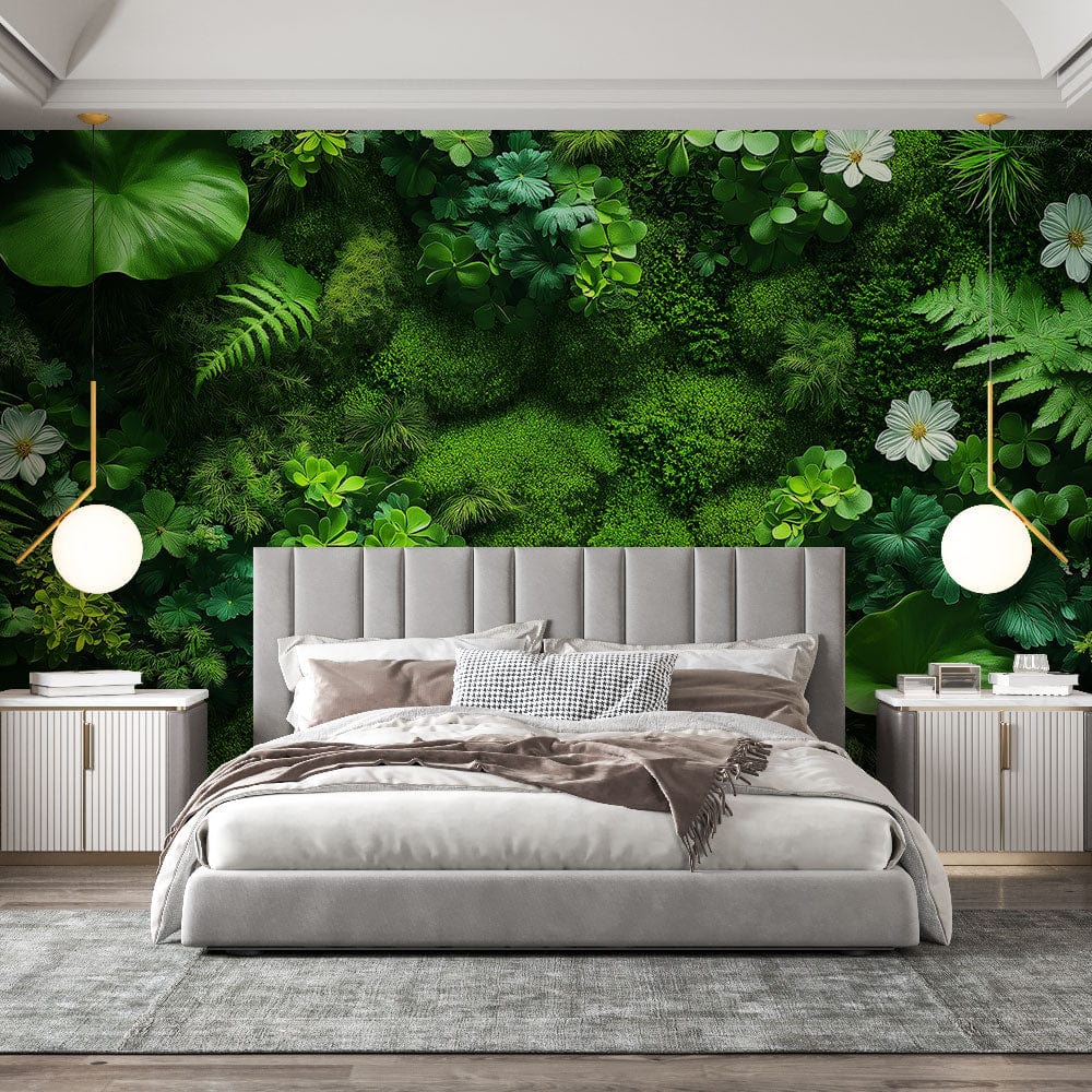 Green wall mural wallpaper