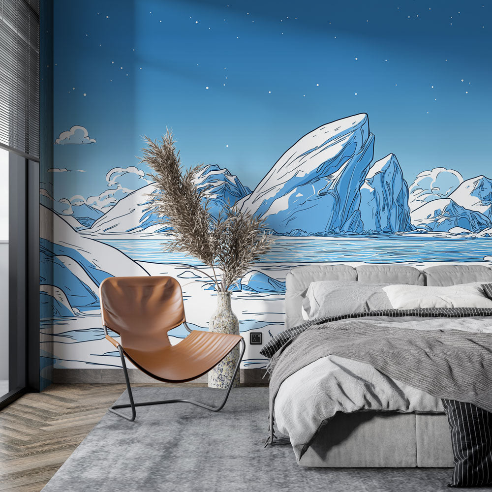Arctic and antarctic mural wallpaper