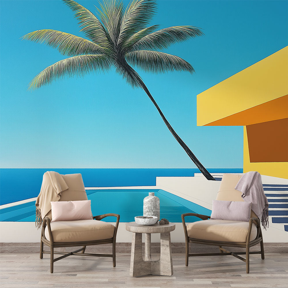 Swimming pool mural wallpaper