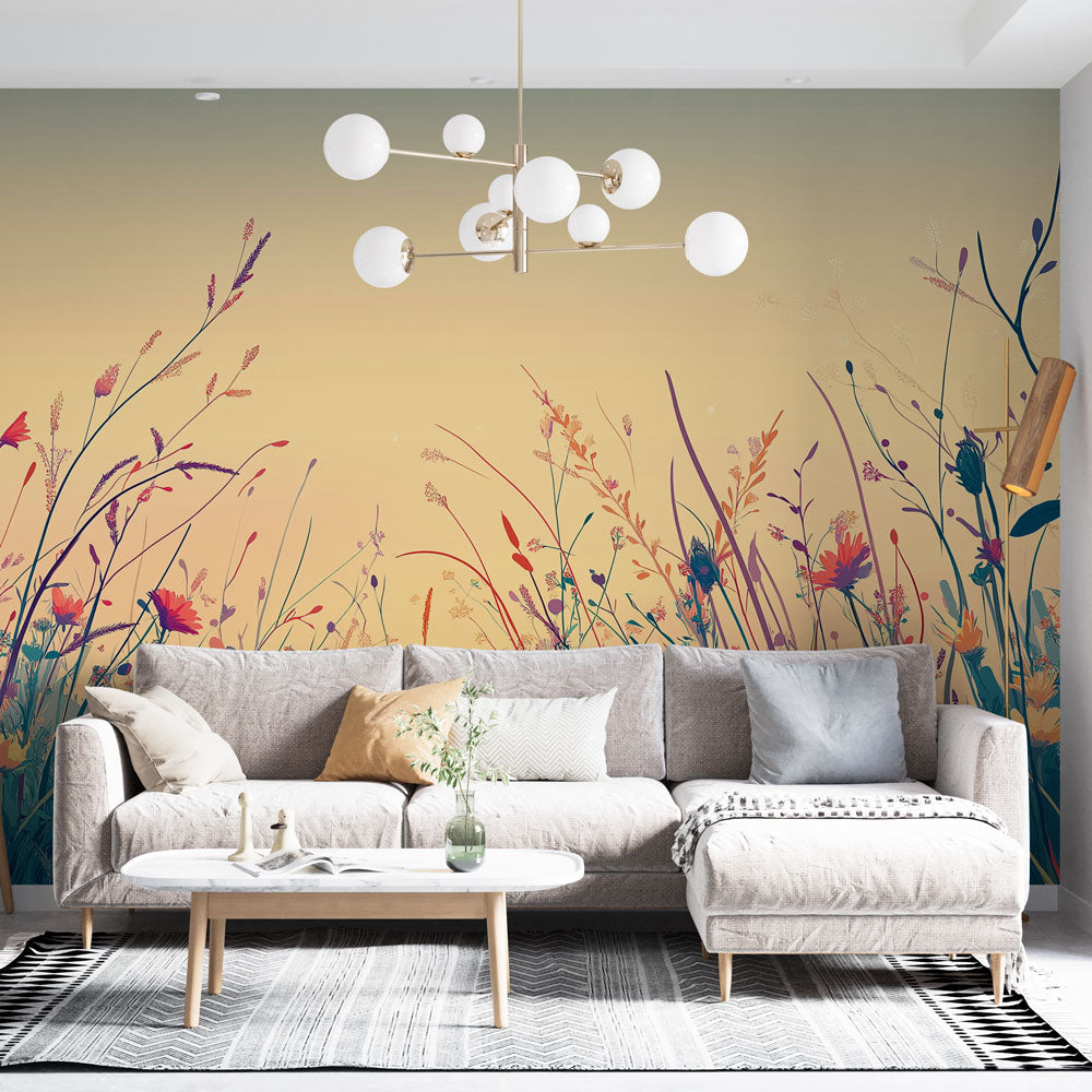 Prairie mural wallpaper