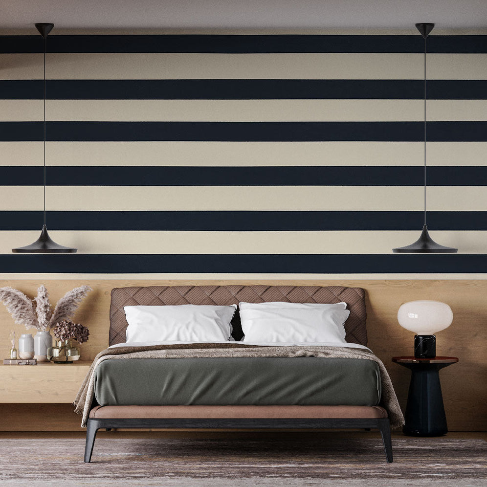 Art Deco Mural Wallpaper | Black and Gold Curved Lines main image 1