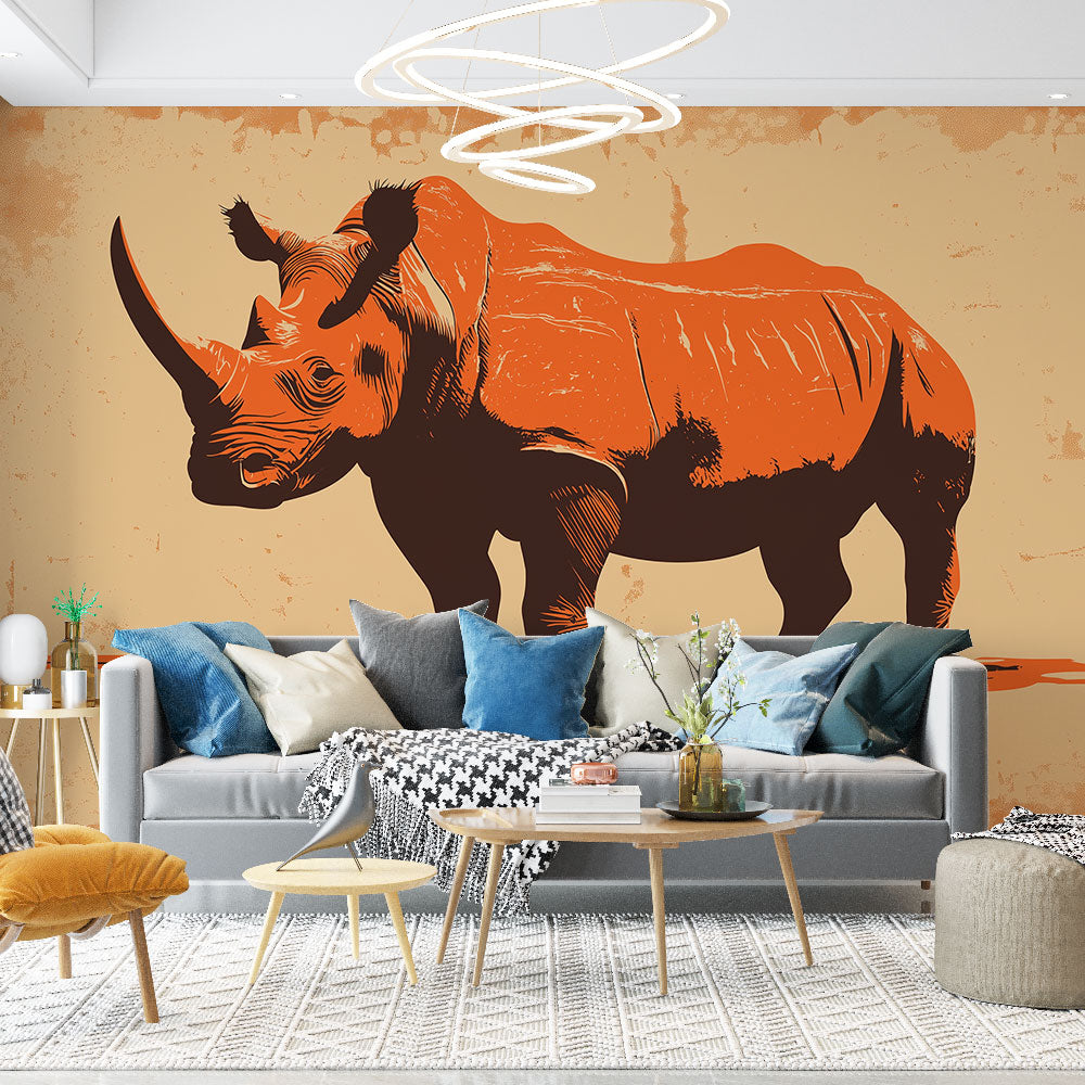 Rhinoceros Mural Wallpaper