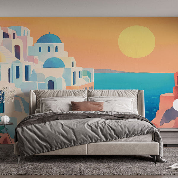 Santorini Mural Wallpaper