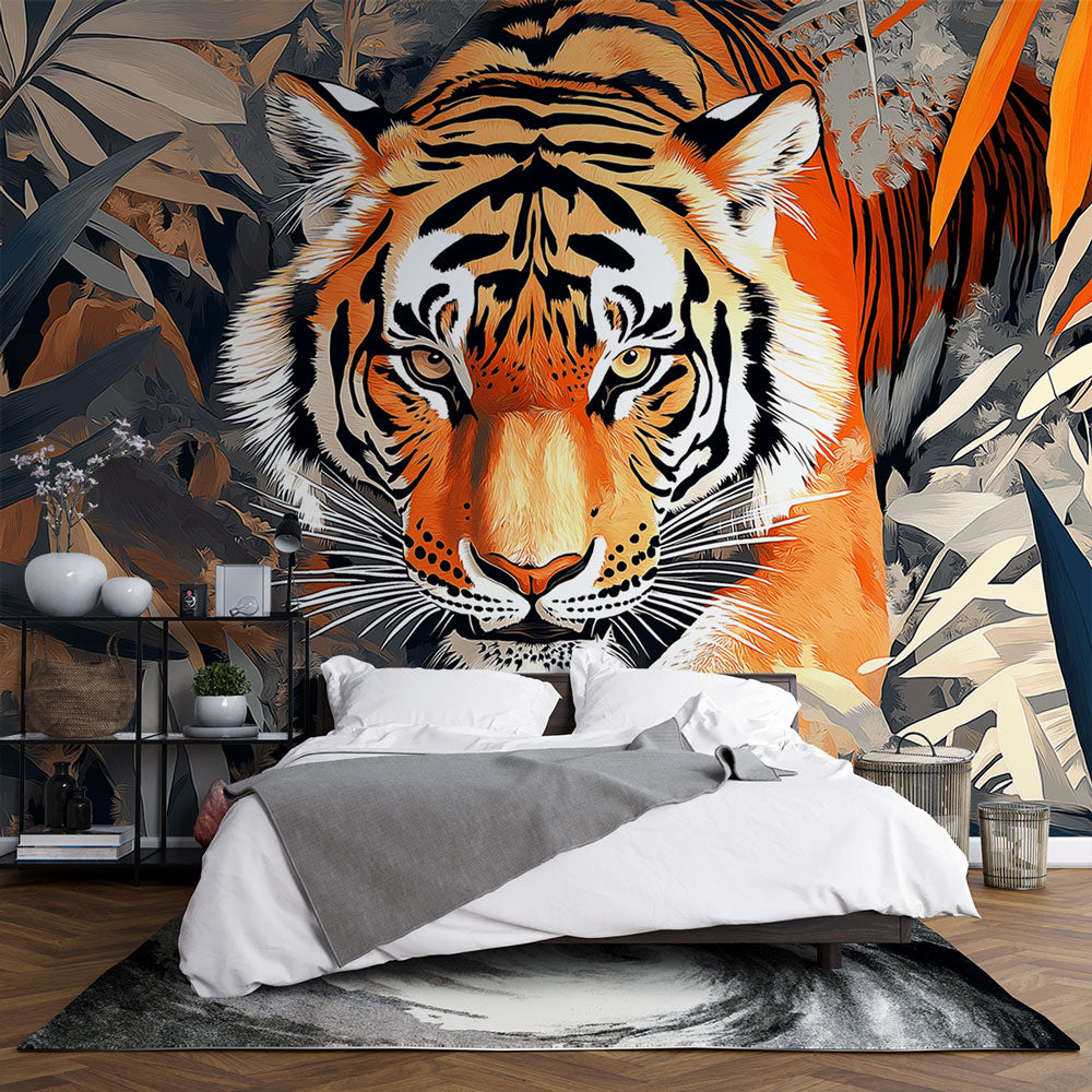 Tiger mural wallpaper