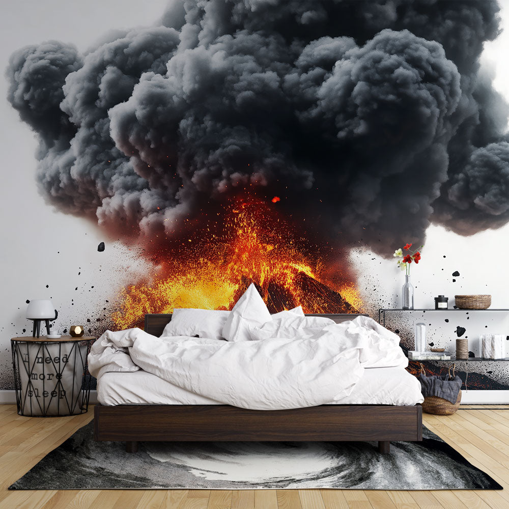 Volcano mural wallpaper