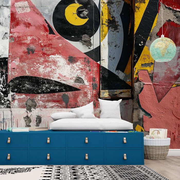 Фототапет за тийнейджърска спалня | Етикети на повредена стена