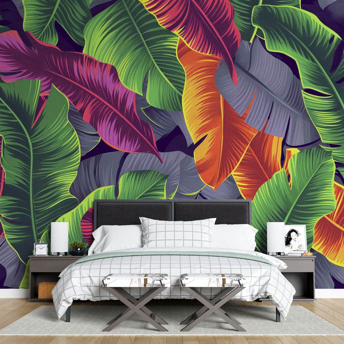 Mural Wallpaper banana leaves | Play on color contrasts