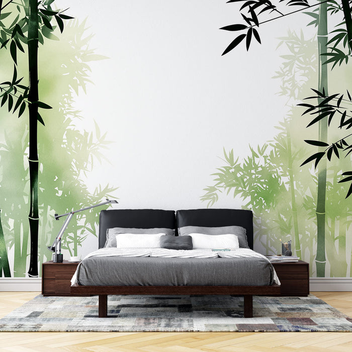 Headboard Mural Wallpaper | Bamboo Path