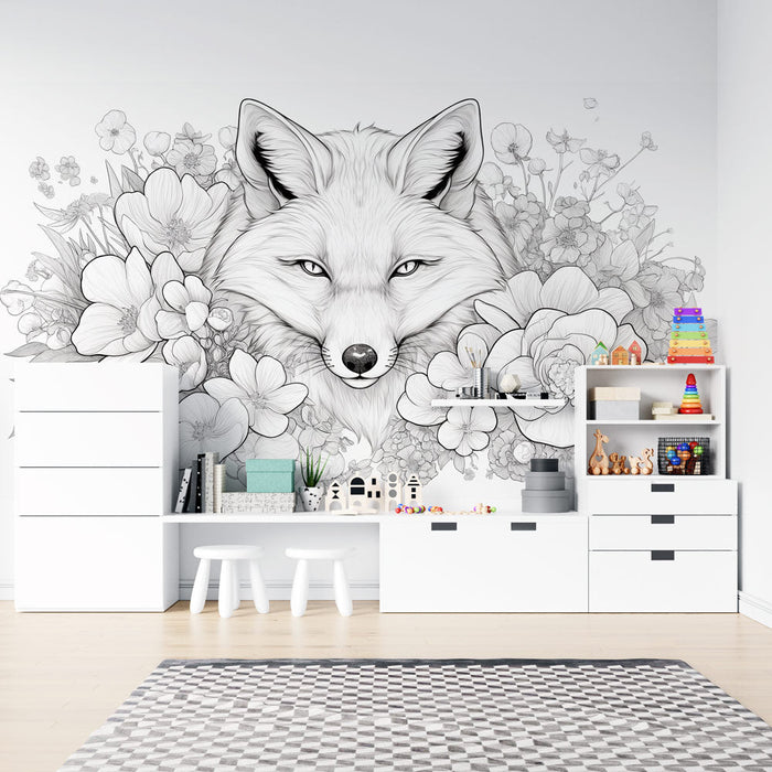 Mural Wallpaper fargelegging | Revhode og blomster