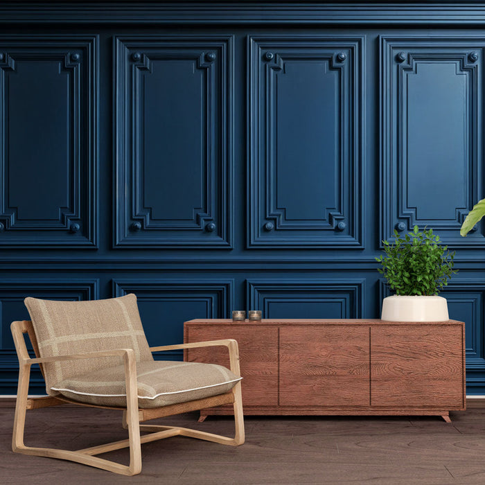 Fototapet boiserie blå | Klassisk eleganse