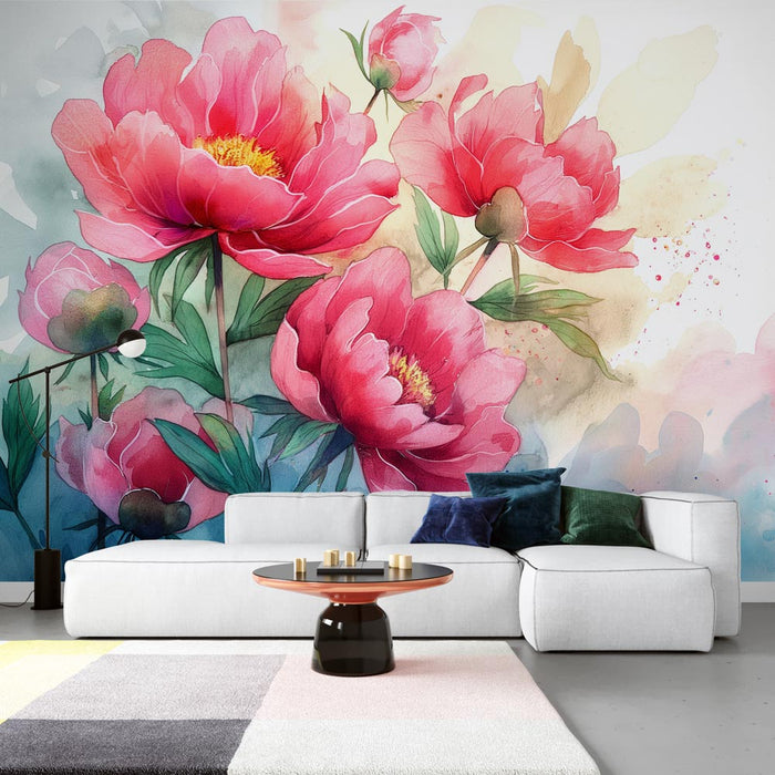 Floral Wallpaper | Peonies in Painting