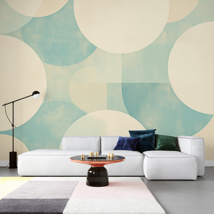 Art Deco Mural Wallpaper | Pastel-Toned Spheres