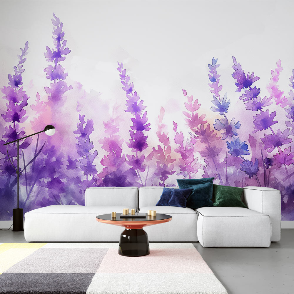 lavender plant wall art Floral Wallpaper