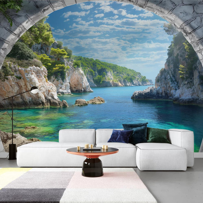 Mural Wallpaper Optical Illusion | In the Heart of the Calanques