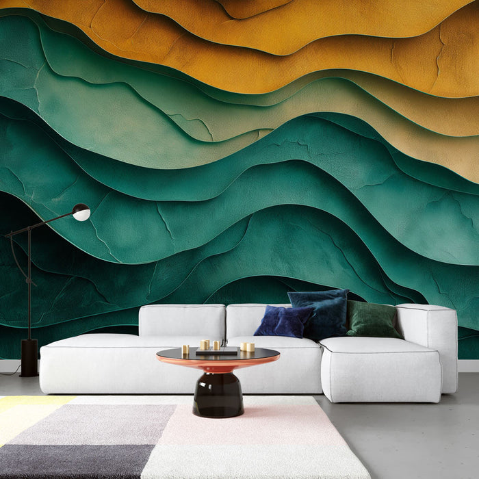 Abstract Mural Wallpaper | Waves on Multiple Layers