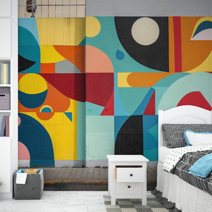 Tapetti teinihuone | Trompe l'œil katu täynnä tageja