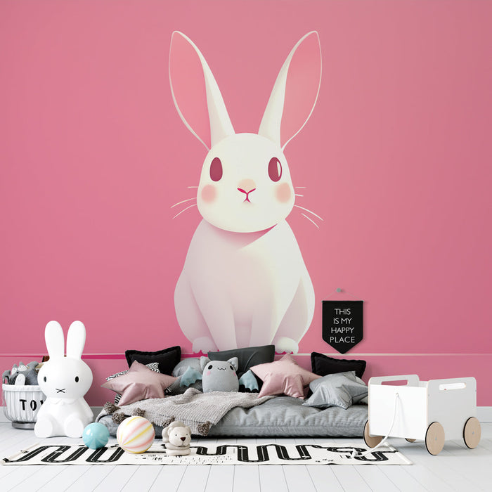 Rabbit Wallpaper | Portrait on Pink Background