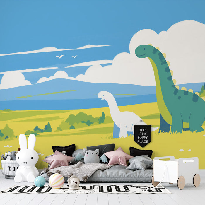 Dinosaur Mural Wallpaper | Super Cute Diplodocus