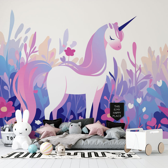 Unicorn Mural Wallpaper | Panoramic Drawing