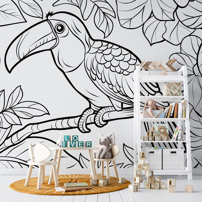 Mural Wallpaper fargelegging | Toucan midt i bladene