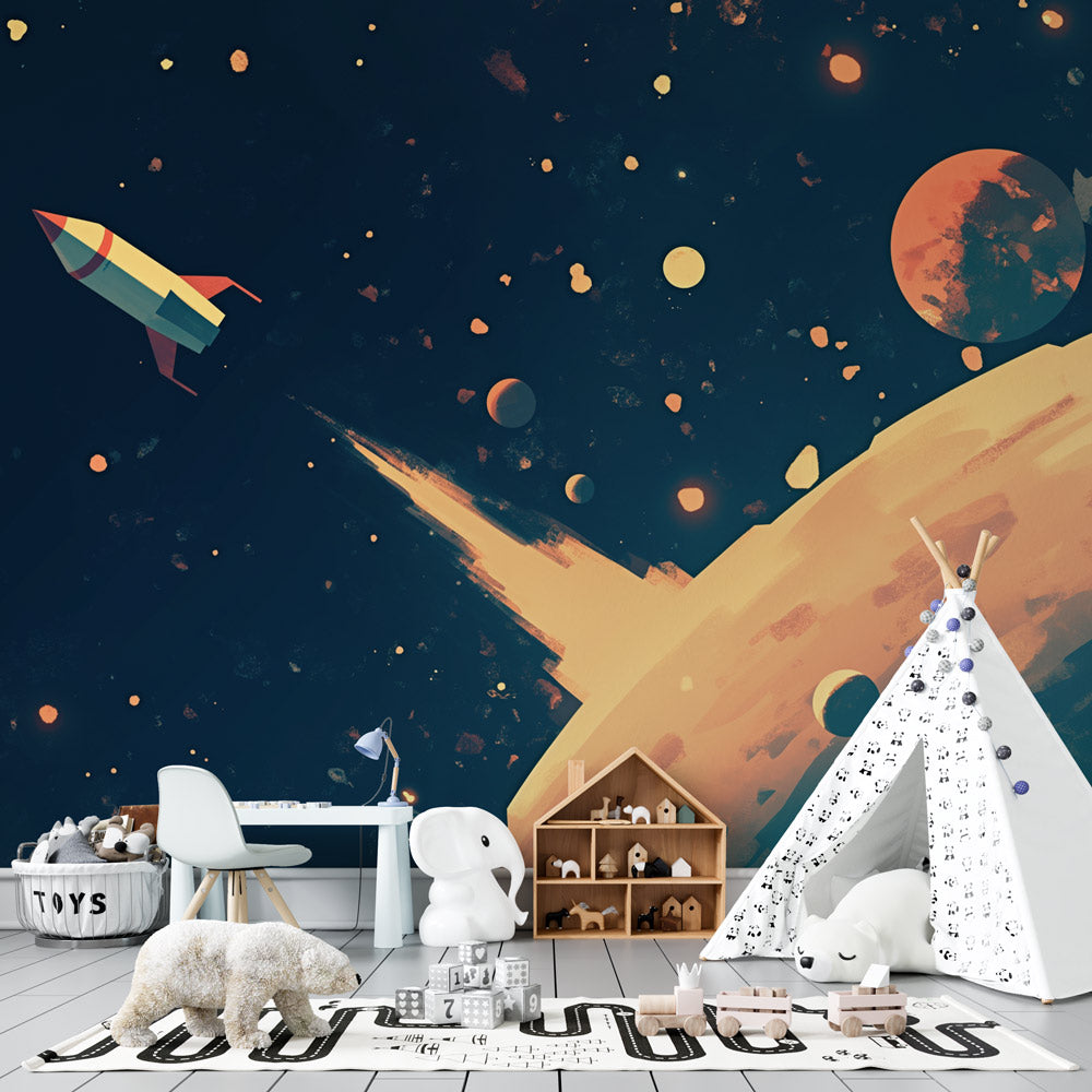 Space Foto Behang | Schilderstijl — WonderMural, image size:1000x1000