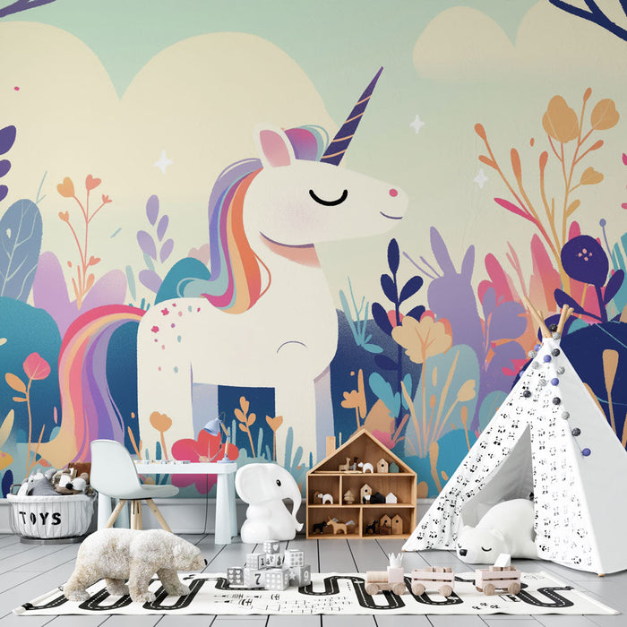 Papel pintado de unicornio | Paisaje encantado