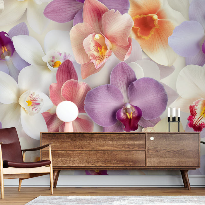 Falikép orchidea virágok | Többszínű virágok csoportja