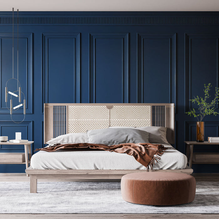 Tapeta s klasickým obložením | Elegantní modré panely