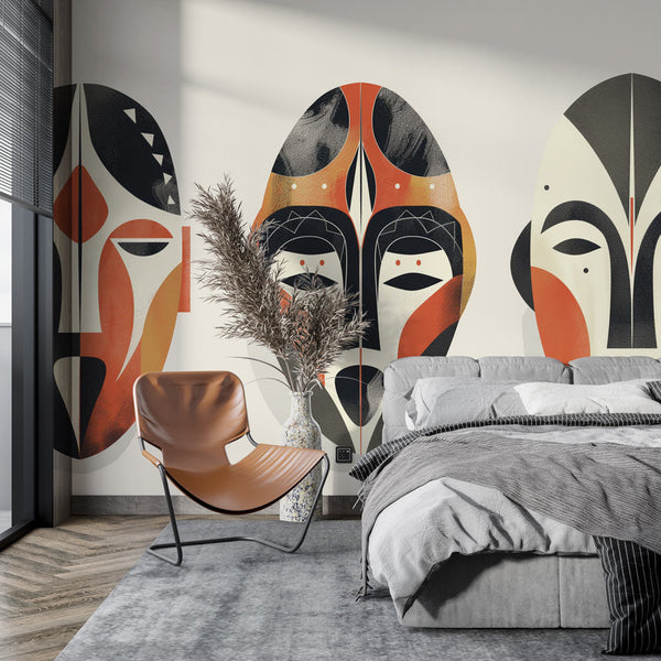 Arte tribale africana illustrazione senza giunture, sfondo colorato della cultura tradizionale africana. Etnico boho pittura decorazione carta da parati stampa Immagine e Vettoriale