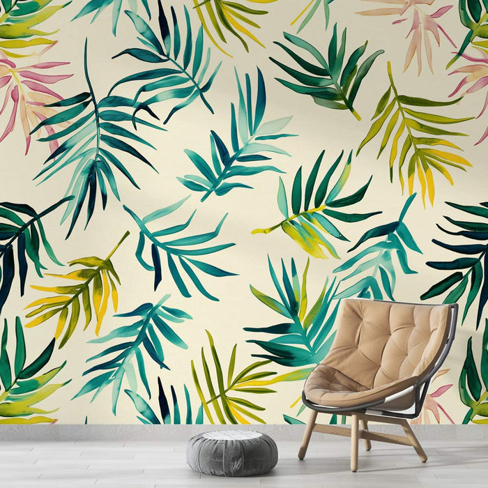 Tapetti palm leaves | Small green blue yellow leaves