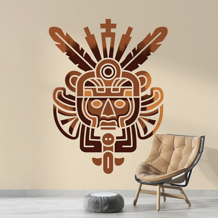 Mural Wallpaper ethnic Aztec | Symbol of the god Tlaloc