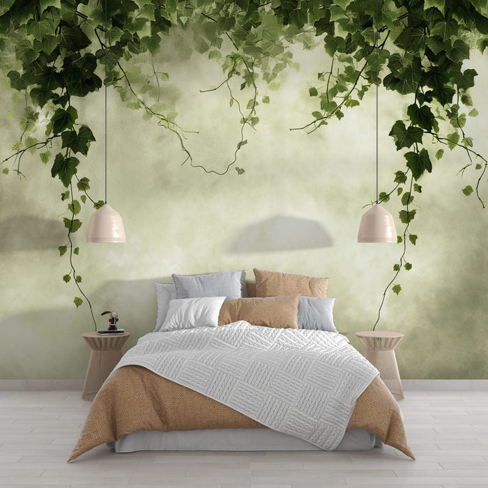 Headboard Mural Wallpaper | Hanging Plants