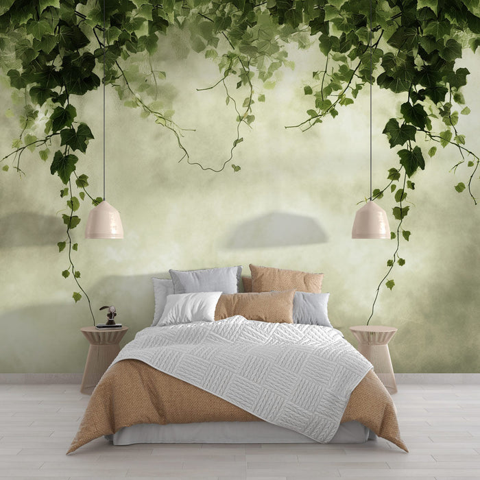 hanging plant headboard Headboard Mural Wallpaper