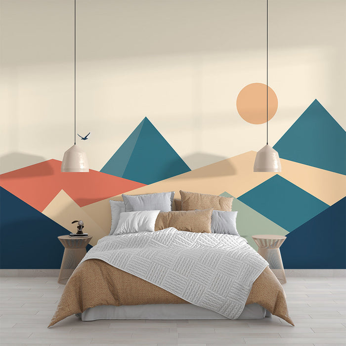 Mountain Wallpaper | Geometric with Sun