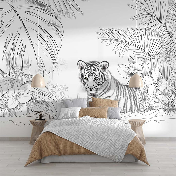 Tiger Mural Wallpaper | In the heart of the jungle