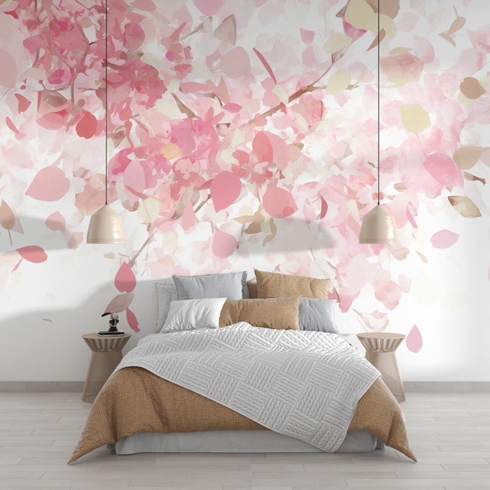 Hovedgavl Mural Tapet | Pink Blomsterblade